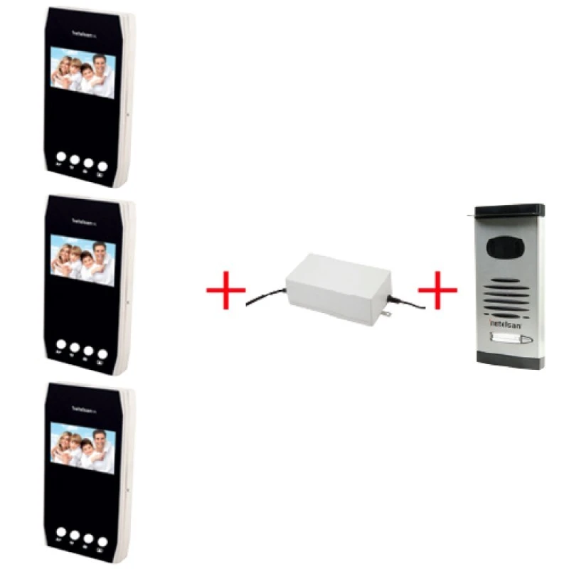 WARRIOR X4.3” Renkli Butonlu LCD Görüntülü Villa Kitler (Üçlü)